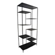 Benjara Dean Plant Stand with 8 Shelves and Tiered Design- Black Metal 80 Inch