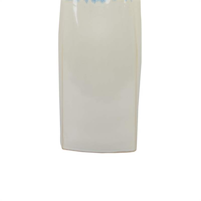Benjara Cobb Accent Vase- Slender Silhouette Blue White Ceramic 27 Inch