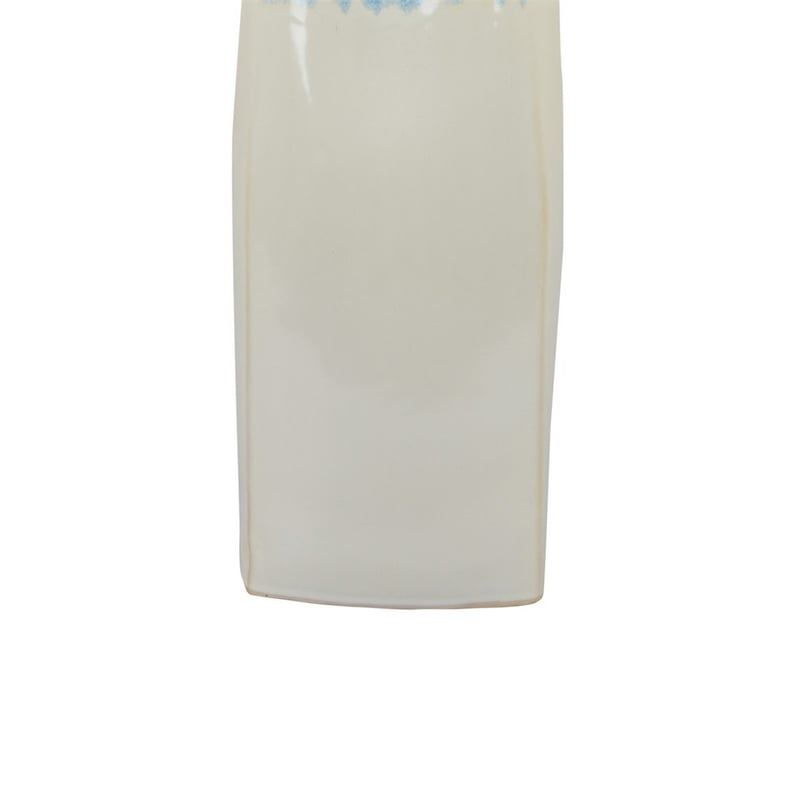 Benjara Cobb Accent Vase- Slender Silhouette Blue White Ceramic 27 Inch