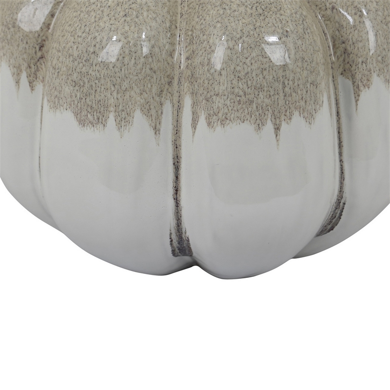 Benjara Roxy Rounded Vase with Scalloped Rim- Multi Colored Ceramic 11 Inch