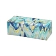 Benjara Jenny Small Decorative Box Set of 2- Abstract Marbled Teal Blue Glass