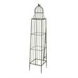 Benjara Meryl Plant Trellis Set of 2- Garden Tall Cage Design- Green Metal