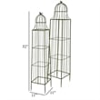 Benjara Meryl Plant Trellis Set of 2- Garden Tall Cage Design- Green Metal