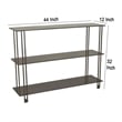Benjara Bush Plant Display Stand- Modern 3 Tier Gray Metal Finish- 32 Inch