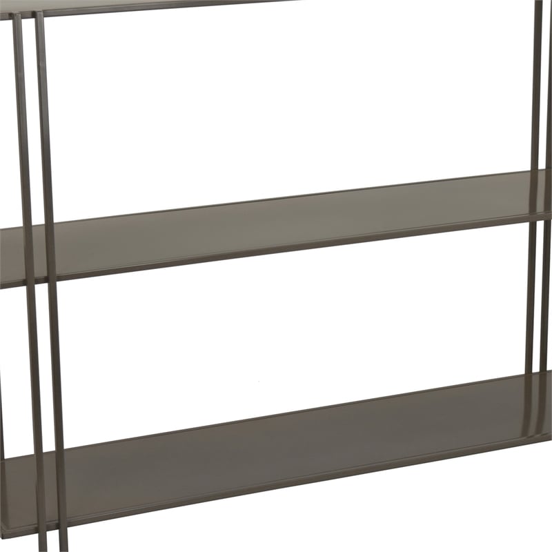 Benjara Bush Plant Display Stand- Modern 3 Tier Gray Metal Finish- 32 Inch