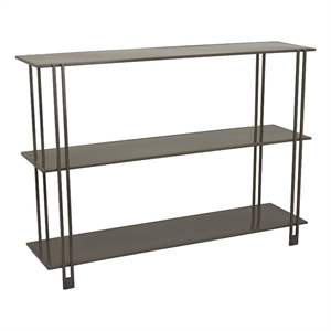 Benjara Bush Plant Display Stand- Modern 3 Tier Gray Metal Finish- 32 Inch