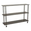 Benjara Bush Plant Display Stand- Modern 3 Tier Gray Metal Finish- 32 Inch