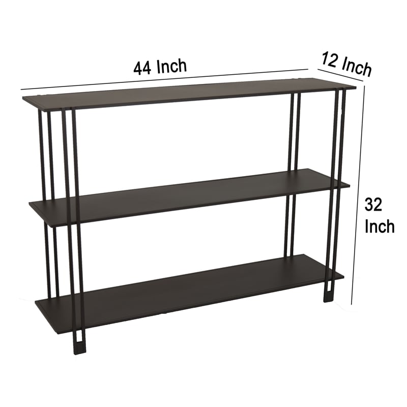 Benjara Bush Plant Display Stand- Modern 3 Tier Brown Metal Finish- 32 Inch