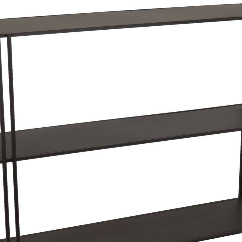Benjara Bush Plant Display Stand- Modern 3 Tier Brown Metal Finish- 32 Inch