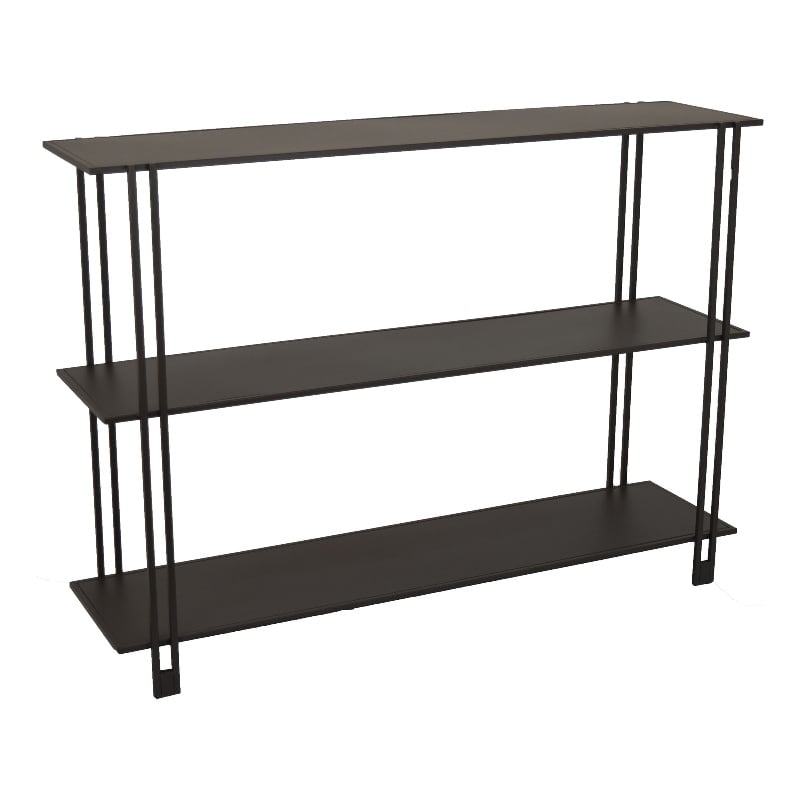 Benjara Bush Plant Display Stand- Modern 3 Tier Brown Metal Finish- 32 Inch