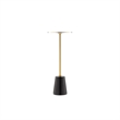 Benjara Sen Side End Drink Table- Gold Metal Round Top w Black Marble Base