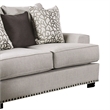 Benjara Coty Loveseat- 75 Inch- Light Gray- 3 Throw Pillows- T Shaped Cushion