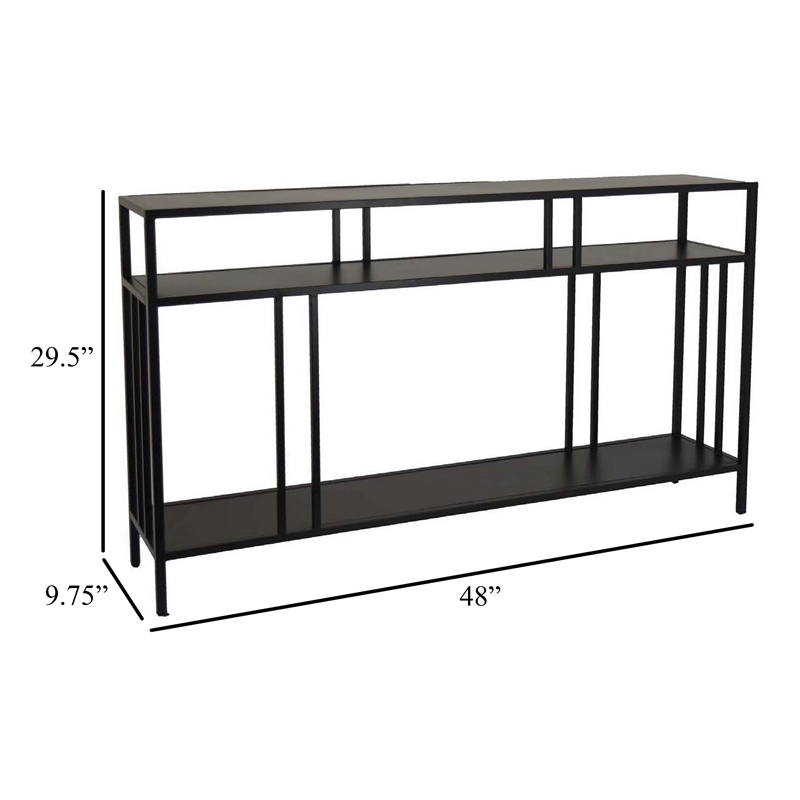 Benjara Plant Display Stand- 3 Tier Black Metal- Modern Industrial 48 Inch