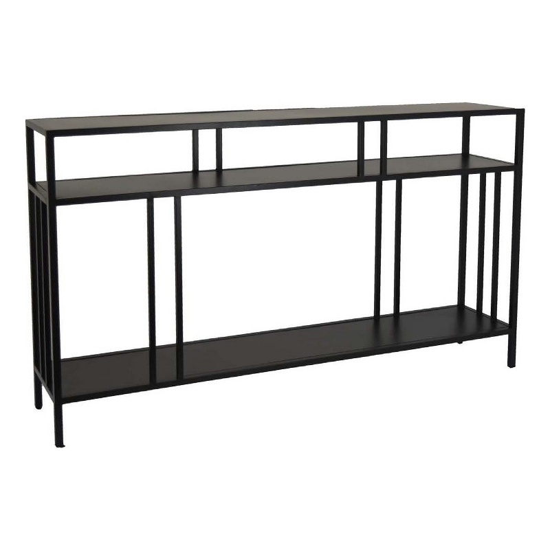 Benjara Plant Display Stand- 3 Tier Black Metal- Modern Industrial 48 Inch