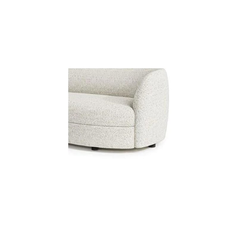 Benjara Srey Sofa- 84 Inch- Modern Plush White Boucle- Curved Kidney Shape