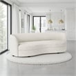 Benjara Srey Sofa- 84 Inch- Modern Plush White Boucle- Curved Kidney Shape