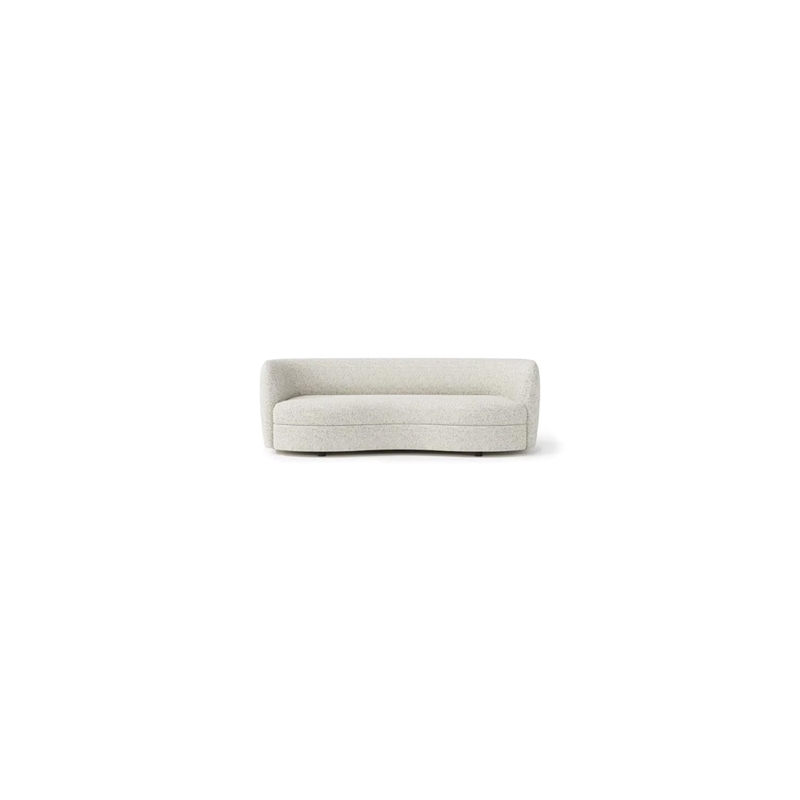 Benjara Srey Sofa- 84 Inch- Modern Plush White Boucle- Curved Kidney Shape