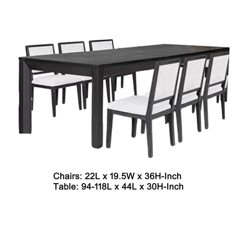Benjara Kizie 7pc Dining Table Set- 94-118