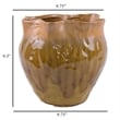 Benjara Balie Accent Vase- Brown Ceramic- Irregular Top Edge- Modern 10 Inch