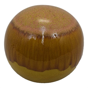 Benjara Mary Tabletop Accent Decor- Modern Round Ball- 12&quot Brown Ceramic