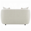 Benjara Tiena Loveseat- 2 Accent Throw Pillows- Modern Beige Linen- 67 Inch