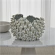 Benjara Nina Decorative Bowl- Light Blue- Textured Coral Gray Ceramic- 11 Inch