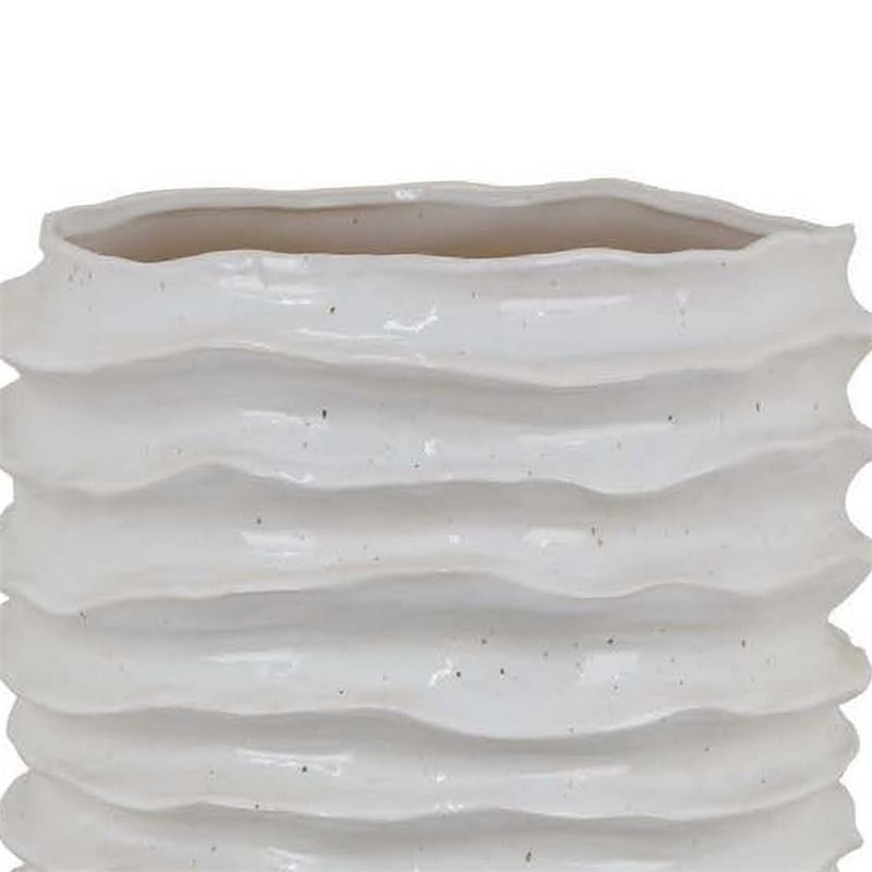 Benjara Accent Planter- Abstract Wave Coastal Design- 22