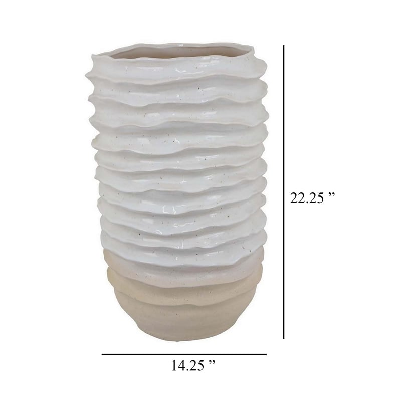 Benjara Accent Planter- Abstract Wave Coastal Design- 22
