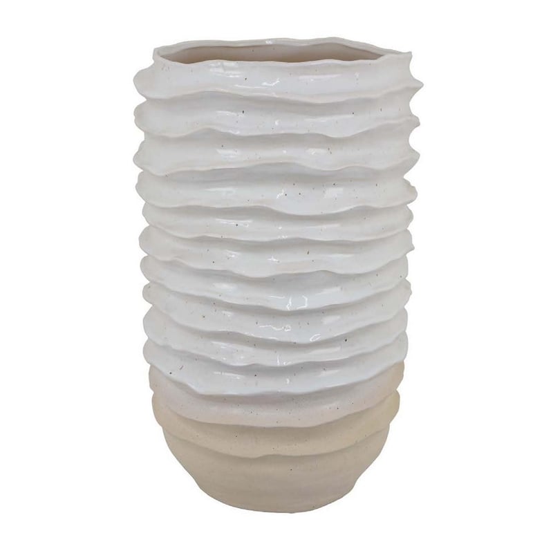 Benjara Accent Planter- Abstract Wave Coastal Design- 22
