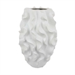 Benjara Decorative Vase- White Ceramic- Textured 19