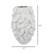 Benjara Decorative Vase- White Ceramic- Textured 19