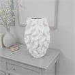Benjara Decorative Vase- White Ceramic- Textured 19