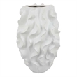 Benjara Decorative Vase- White Ceramic- Textured 19