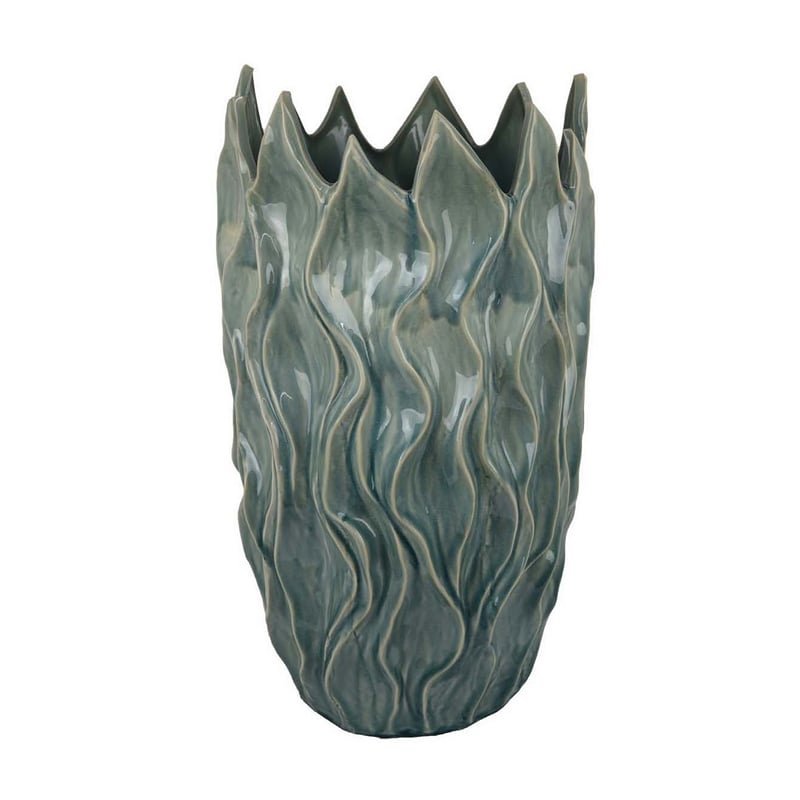 Benjara Esen Decorative Vase- Abstract Wave Design- 22