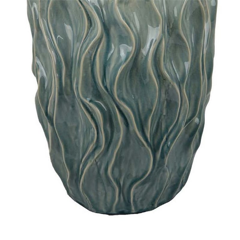 Benjara Esen Decorative Vase- Abstract Wave Design- 22
