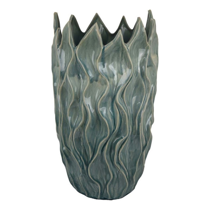 Benjara Esen Decorative Vase- Abstract Wave Design- 22