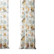 Benjara Carie 2 Panel Curtain Set- Light Coastal Seashell Print Microfiber
