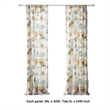 Benjara Carie 2 Panel Curtain Set- Light Coastal Seashell Print Microfiber