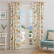 Benjara Carie 2 Panel Curtain Set- Light Coastal Seashell Print Microfiber