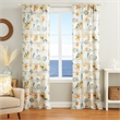 Benjara Carie 2 Panel Curtain Set- Light Coastal Seashell Print Microfiber