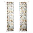 Benjara Carie 2 Panel Curtain Set- Light Coastal Seashell Print Microfiber