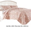 Benjara Amy 2 Piece Twin Size Quilt Set- Coastal Theme Pink White Polyester