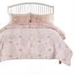 Benjara Amy 2 Piece Twin Size Quilt Set- Coastal Theme Pink White Polyester