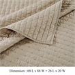 Benjara Xumi 2 Piece Twin Size Quilt Set- Beige Channel- Polyester and Cotton