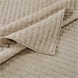 Benjara Xumi 2 Piece Twin Size Quilt Set- Beige Channel- Polyester and Cotton