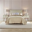 Benjara Xumi 2 Piece Twin Size Quilt Set- Beige Channel- Polyester and Cotton