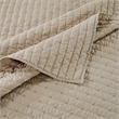 Benjara Xumi 2 Piece Twin Size Quilt Set- Beige Channel- Polyester and Cotton