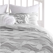 Benjara Doz 3pc Queen Size Coverlet Set- Coastal Matelasse- Harbor Gray- White