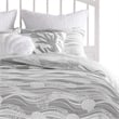 Benjara Doz 3pc King Size Coverlet Set- Coastal Matelasse- Harbor Gray- White
