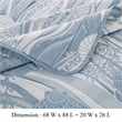 Benjara Doz 2pc Twin Size Coverlet Set- Coastal Matelasse- Tidal Blue- White